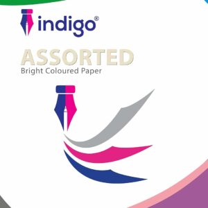 indigo® a4 80gsm brights assorted coloured paper 30 sheets