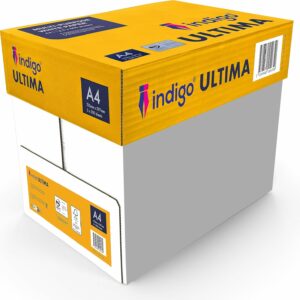 indigo® a4 ultima white printer paper – 1 box (5 reams, 2500 sheets, 75 gsm) | premium multipurpose office copy paper