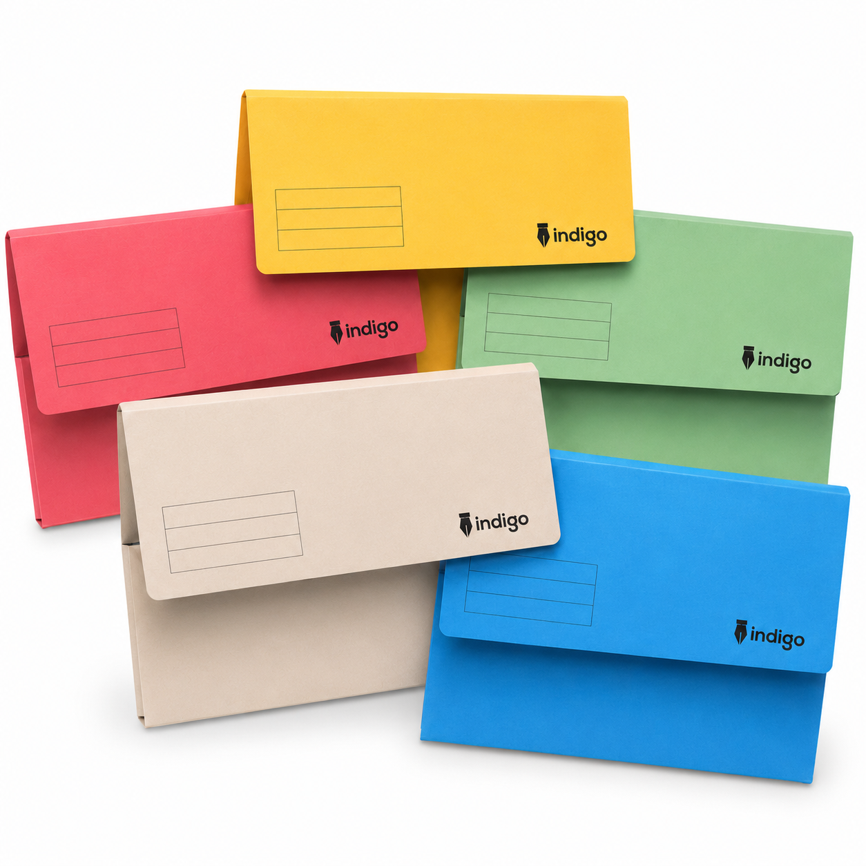 Indigo Foolscap Document Wallets