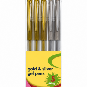 gold and silver gel pen